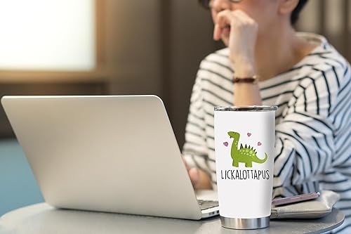 Miniatura 5 de Hasdon-Hill Lickalottapus - Vaso con tapa y pajilla, de acero inoxidable con aislamiento al vacío, taza para café de viaje, regalo de cumpleaños