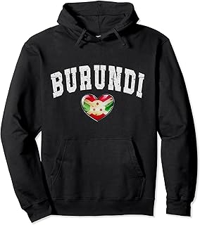 Oak Flag Heart of Burundi Emblem - National Pride & Unity Pullover Hoodie