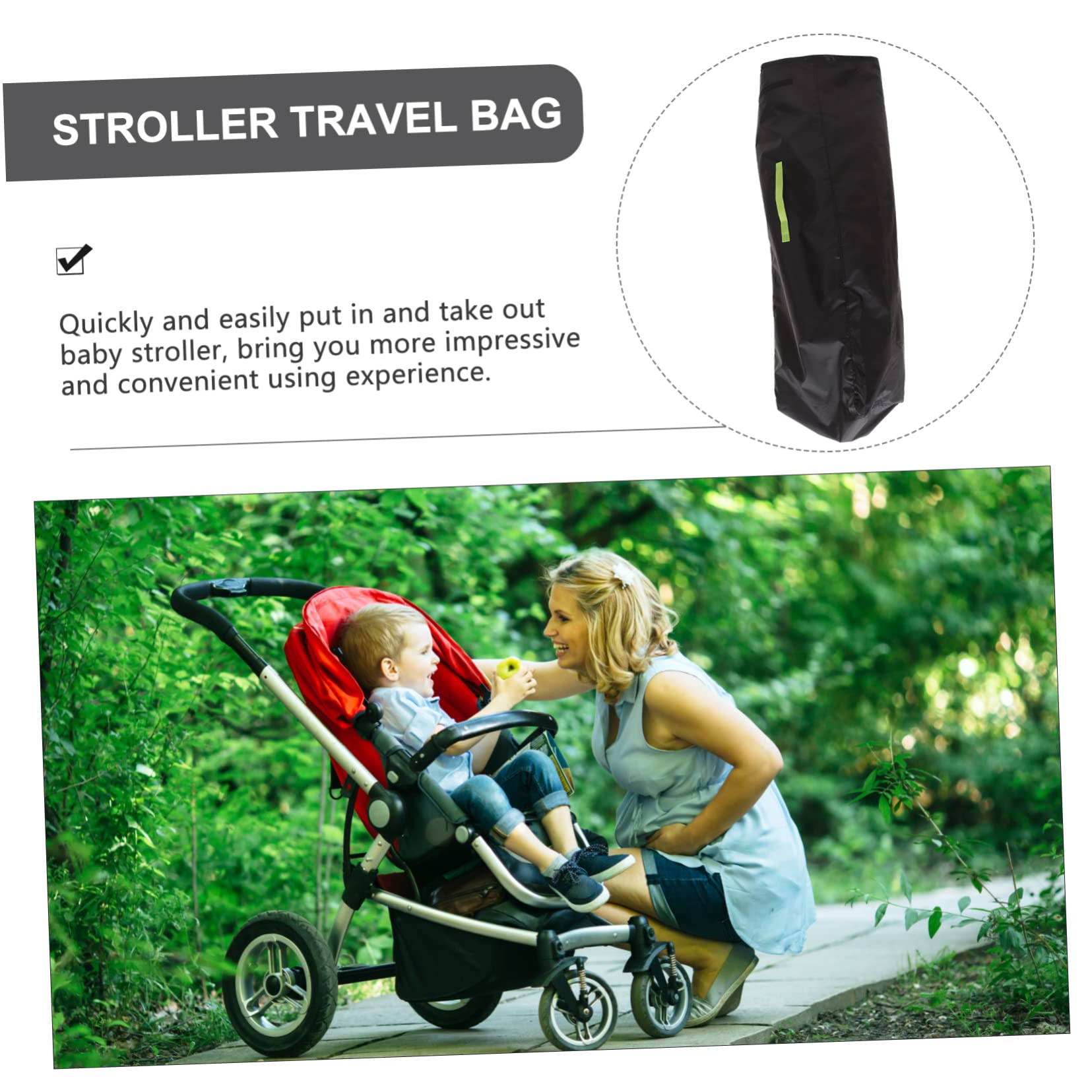 ORFOFE Borsa da Viaggio per Passeggino, Custodia Oxford Nero Tracolla Singola, Facile da Pulire, per Gate Check e Uso Quotidiano
