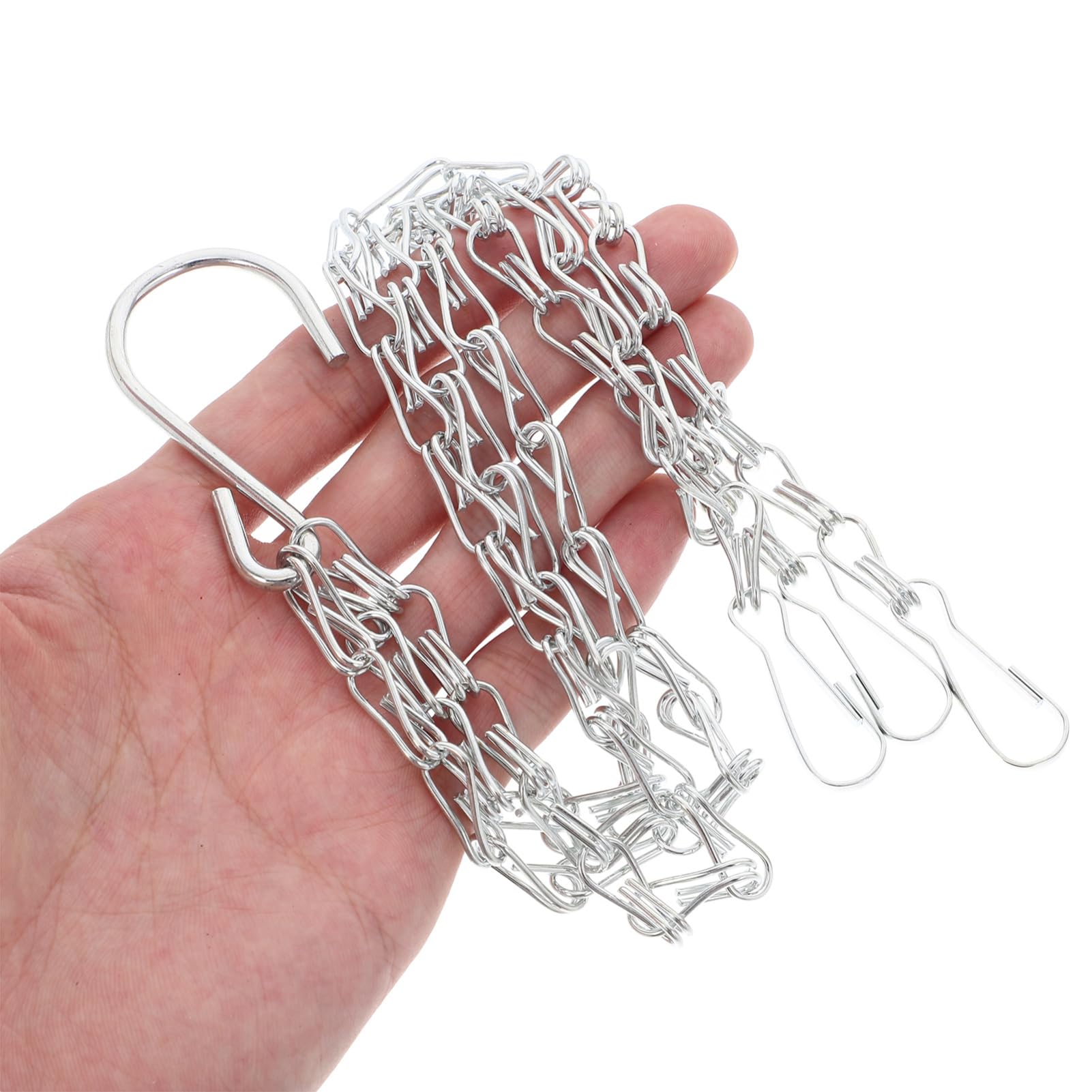 Catena Sospesa in Ferro Bianco a Tre Fili per Fioriere e Lanterne, Catena Robusta per Appendere Piante in Spazi Esterni e Balconi, Ottimizza Spazio e Versatilità