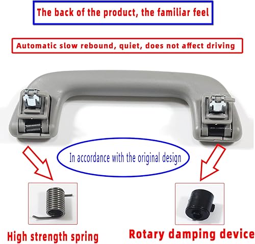 Miniatura 3 de Tirador de techo automático Agarradera gris con gancho LH  RH universal para Toyota para Corolla para Rav4 Yaris Vios OEM 74610-52020 (pasamanos
