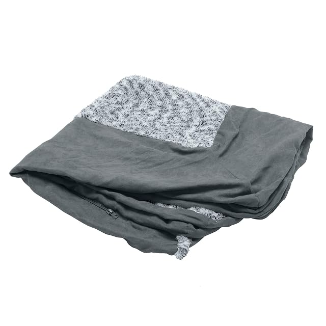 FurHaven Funda de Cama para Perros y Mascotas, de Dos Tonos de Piel sintética de Felpa y Gamuza en Forma de L