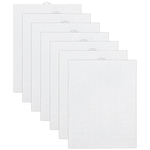 7 piezas, 7 hojas de lona de plástico transparente para proyectos de manualidades, bordado, divisor de peceras, proyectos de punto y ganchillo (13.2