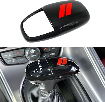 Gear Shift Knob Head Cover for Dodge Charger Accessories 2015-2023 Challenger 2015-2024 Durango 2016-2026 ABS Interior Shell Insert Decoration Protector Red Trim