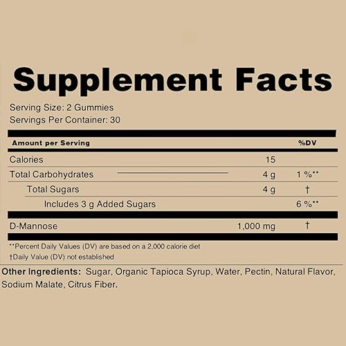 Miniatura 4 de nixit Gomitas para la salud del tracto urinario  1,000 mg de D-manosa  Sabor Yuzu y jengibre  Suplemento de apoyo urinario y de vejiga  Ayuda en el
