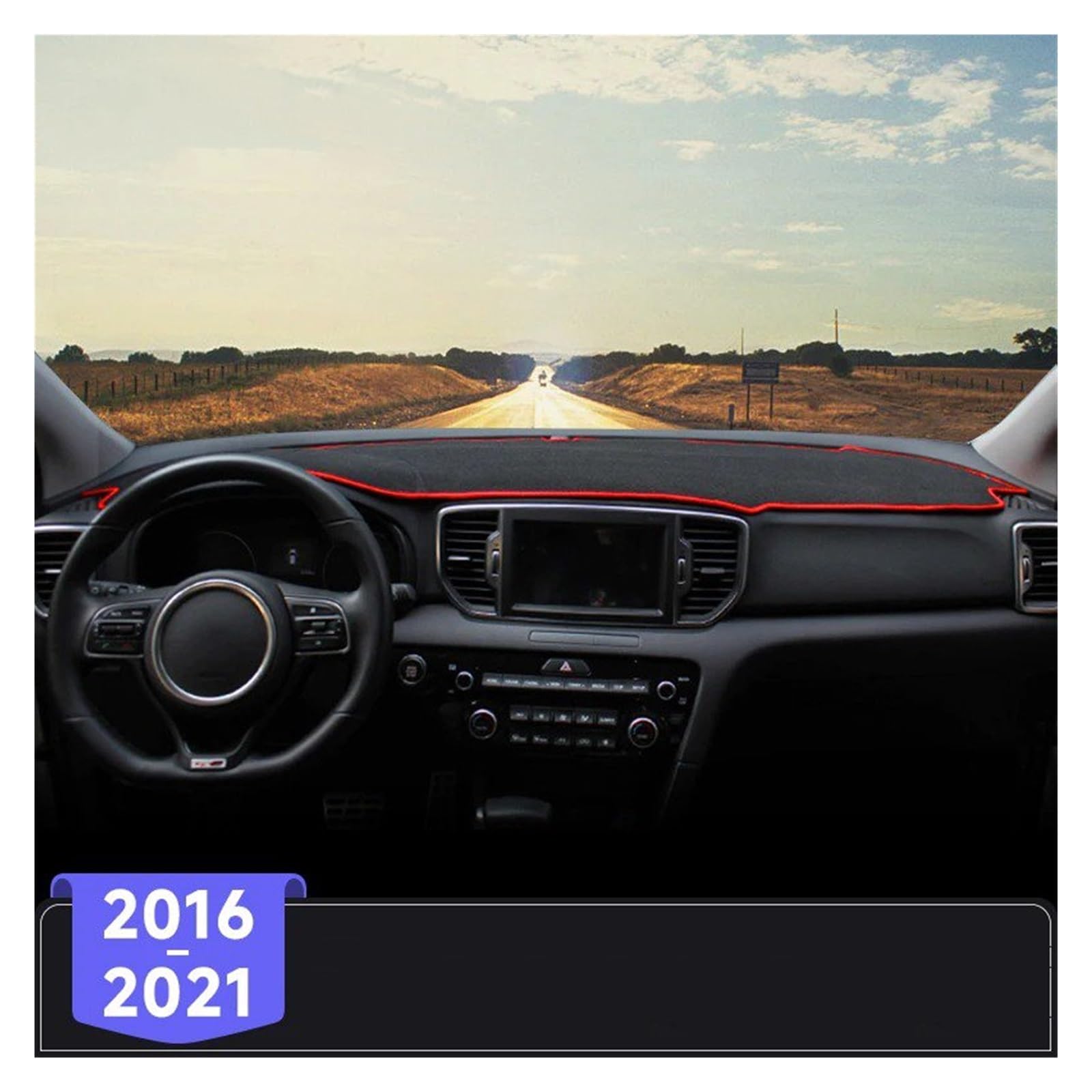 Protector Salpicadero Para Kia Para Sportage 4 QL 2016-2021 Cubierta Del Salpicadero Coche Evitar La Almohadilla De Luz Panel Instrumentos Anti-UV Alfombra Resistente | B RHD Black