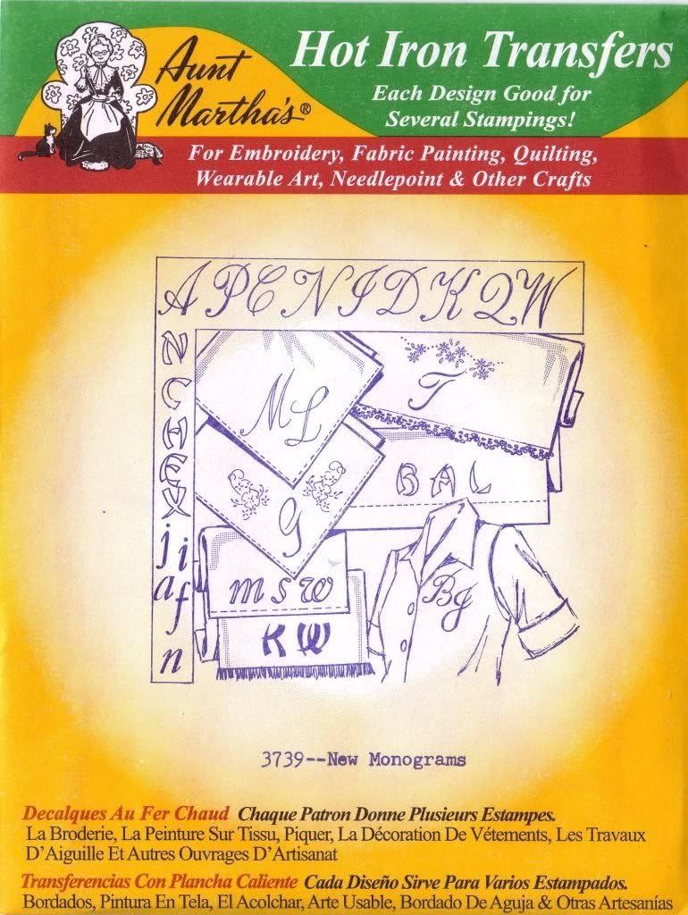 Amazon.com: New Monogram Aunt Martha's Hot Iron Embroidery Transfer