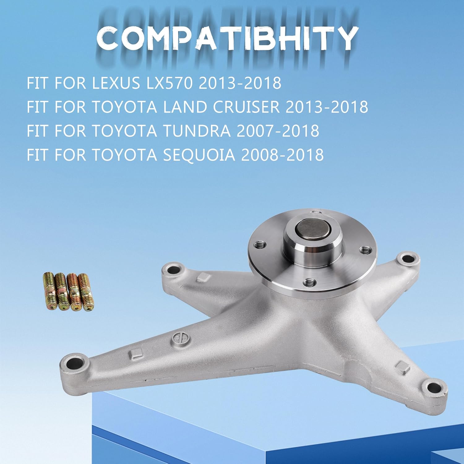 FBT-014 Engine Cooling Fan Pulley Bracket Compatible with Lexus LX570 Toyota Land Cruiser, Tundra, Sequoia, 16380-38010