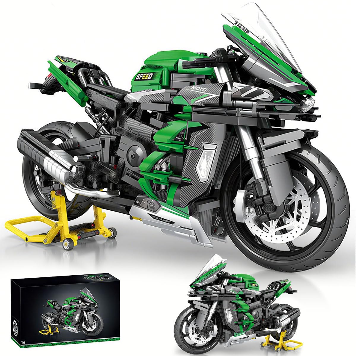 Lego technic 42170 motocicletta kawasaki ninja h2r, giochi per bambini 10+, modellino di moto giocattolo in scala da costruire - Toys Center