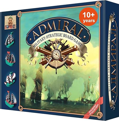 Amazon アドミラル Admiral 特大戦略戦艦ボードゲーム 10歳以上 ティーン 家族向け 詳細なミリタリーボードゲーム 男の子と女の子向け 24枚のセーリングバトルシップ付き 30分から2時間 ボードゲーム おもちゃ