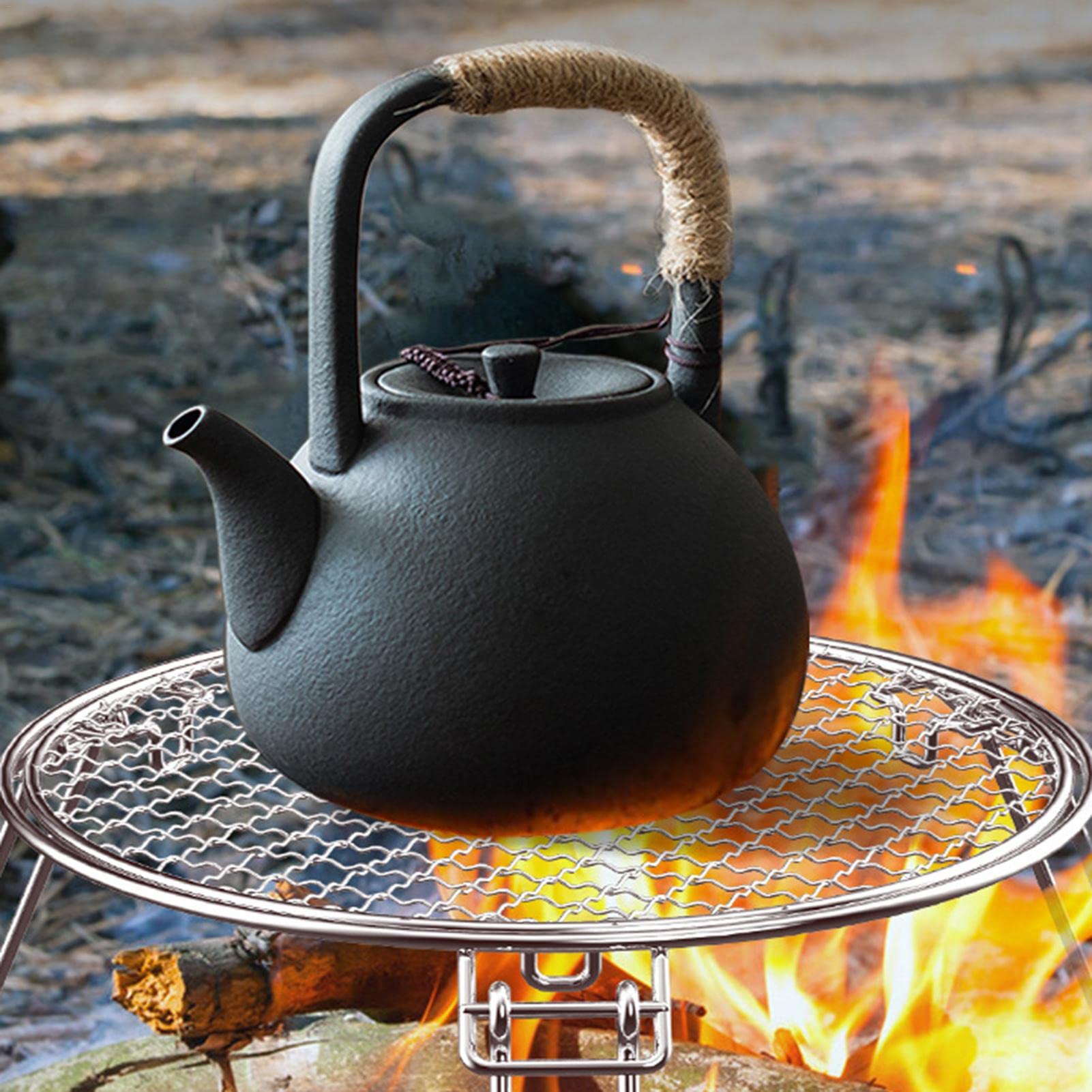 Barbecue elettrico rotondo con supporto BBQ Grill da giardino