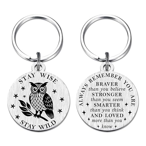 Richesele Owl Keychain Gifts for Women Men - Stay Wise