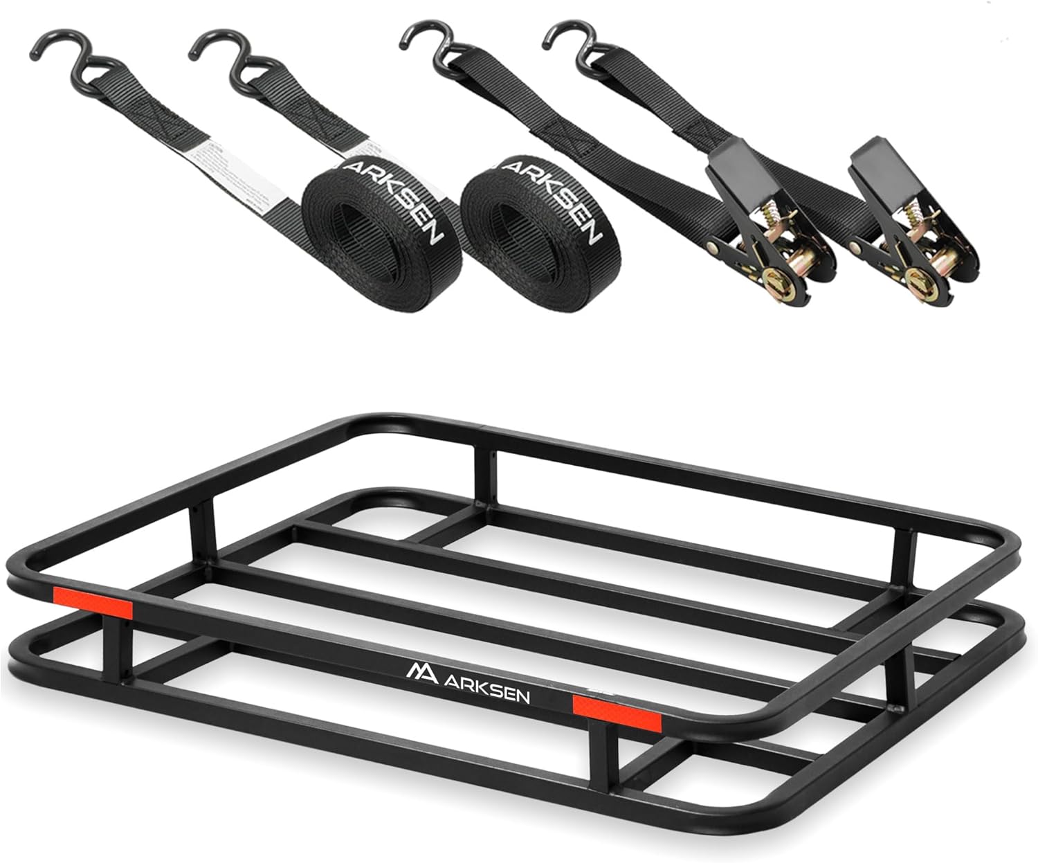 ARKSEN 32 x 26 x 4 Inch Heavy Duty Bumper Mounted Cargo Rack Carrier 350 Lbs Capacity Luggage Basket Hitch for RV, Camping, Traveling
