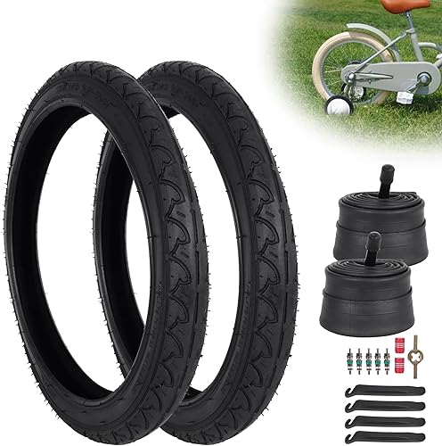 Neumático de bicicleta para niños de 16 x 1.75 pulgadas y tubo interior de 16 x 1.752.125, neumático trasero de cochecito de 16 x 1.75 pulgadas para