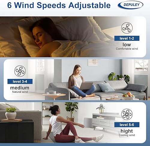 Miniatura 7 de Depuley Ventilador de techo sin luz 52 pulgadas 3 aspas ventiladores interiores y exteriores para patios - Ventilador de techo de madera sin luz
