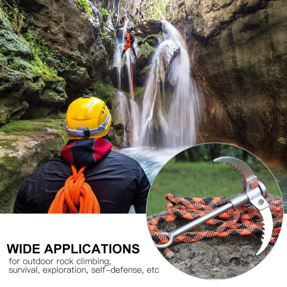 Edelstahl Kletterhaken mit Klappklauen ¨C Robuster Grappling Hook Karabiner f¨¹r Klettern, Abenteuer, Rettungseins?TZE und Outdoor Aktivit?Ten