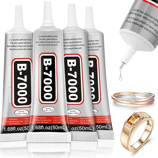 4 PCS 50ML B7000 Crafts Glue Super Adhesive, Multipurpose Clear Glue for DIY Jewelry Beads Fabric Cloth Nail Art Shoes Screen Repair