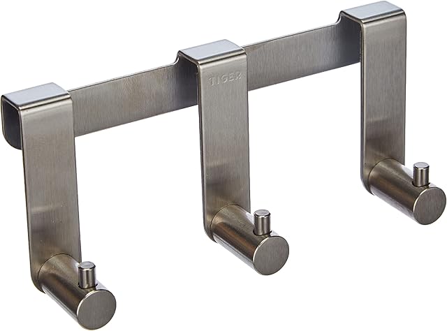 Tiger Rhino Shower enclosure, Towel hook 6-8 mm, Brushed stainless steel, 37x160x61mm