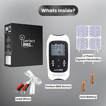 TensCare Perfect EMS Dual Channel TENS and EMS + 12 Replacement Pads (Eligible for VAT relief in the UK)