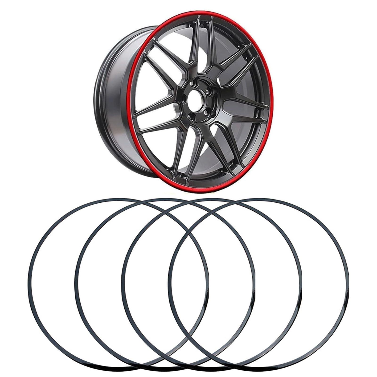 Jednoczęściowy materiał ze stopu aluminium, odporny na zarysowania, tarcie, pierścień ochronny koła samochodowego, aluminiowy ochraniacz koła, dekoracyjny pierścień ochronny kół, odpowiedni do