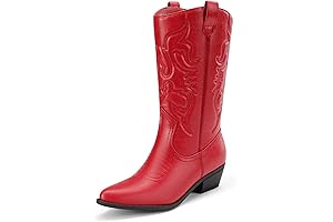 Women's Red Leather Cowgirl Boots: Stylish and Durable Western Footwear