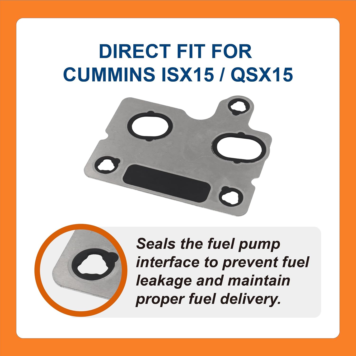 BTS-4954473 Fuel Pump Gasket, Compatible with Cummins ISX15 / QSX15 Engine, Aftermarket Replacement for OEM 4954473, Junta de Bomba de Combustible