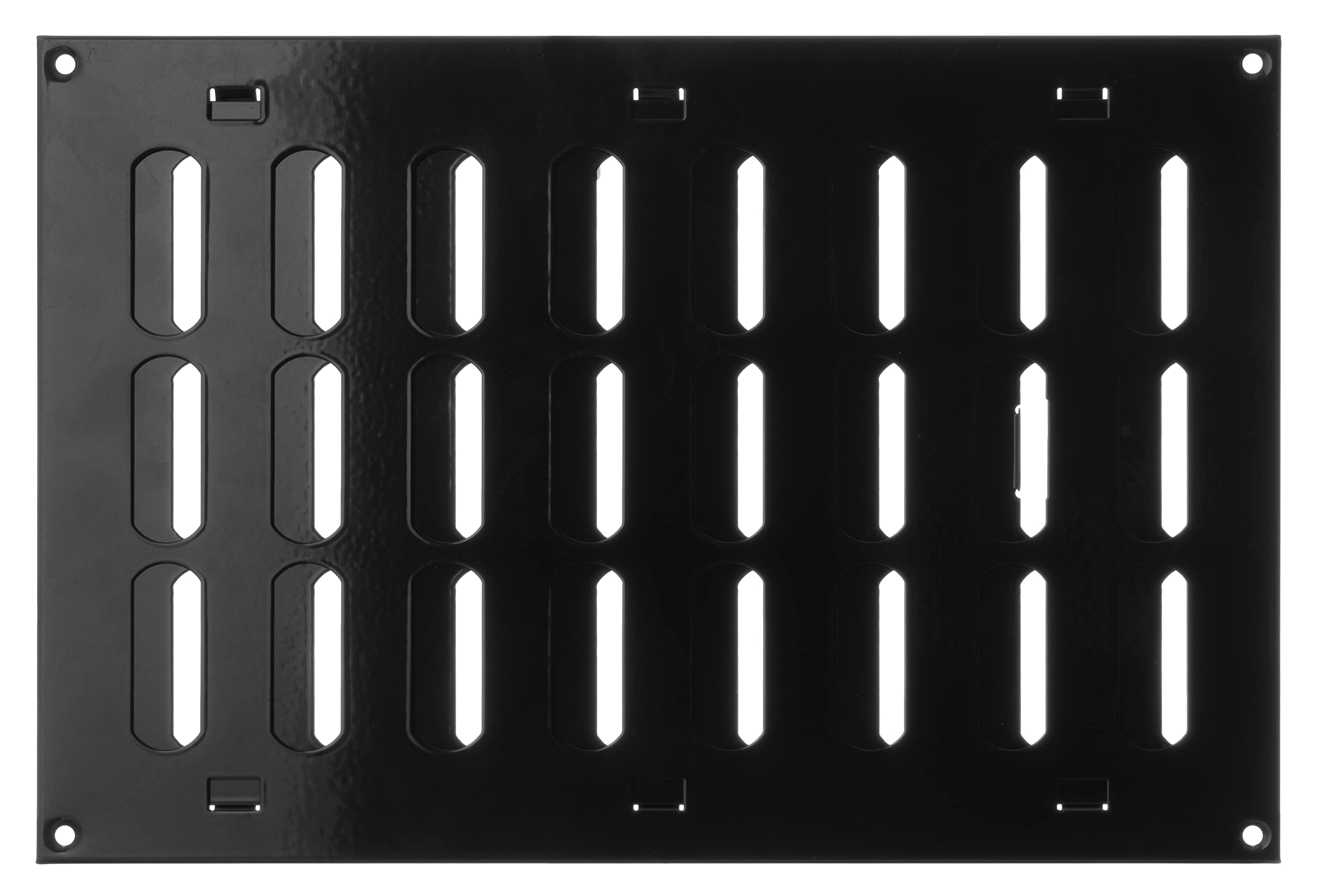 LIRAST 300x200mm Adjustable Air Vent Cover Black - 12x8 inch Wall Air Vent Cover Open Close - Hit and Miss Vent Cover - Air Brick Covers for Outside Walls - Metal Ventilation Grille