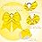 2 Packs Jumbo Cheerleading Bow 8 Inch Large Cheer Hair Bows with Ponytail Holder for Teen Girls Softball Outfit Uniform(Yellow)
