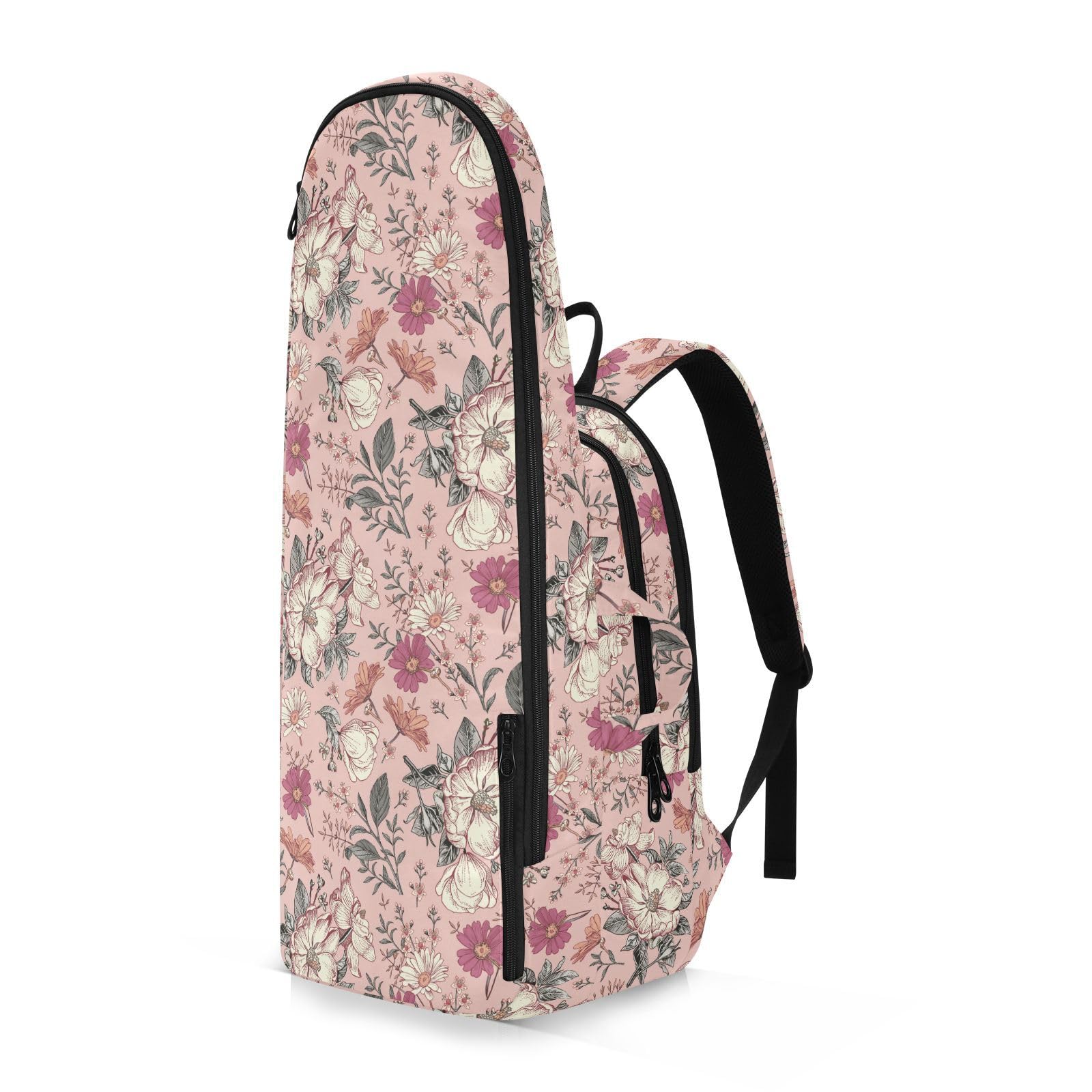 junzan Mochila para raqueta de tenis, resistente al agua, 3 raquetas de bádminton, funda para raqueta de bádminton, para hombres y mujeres, tenis, deporte, vintage, flores, melocotón