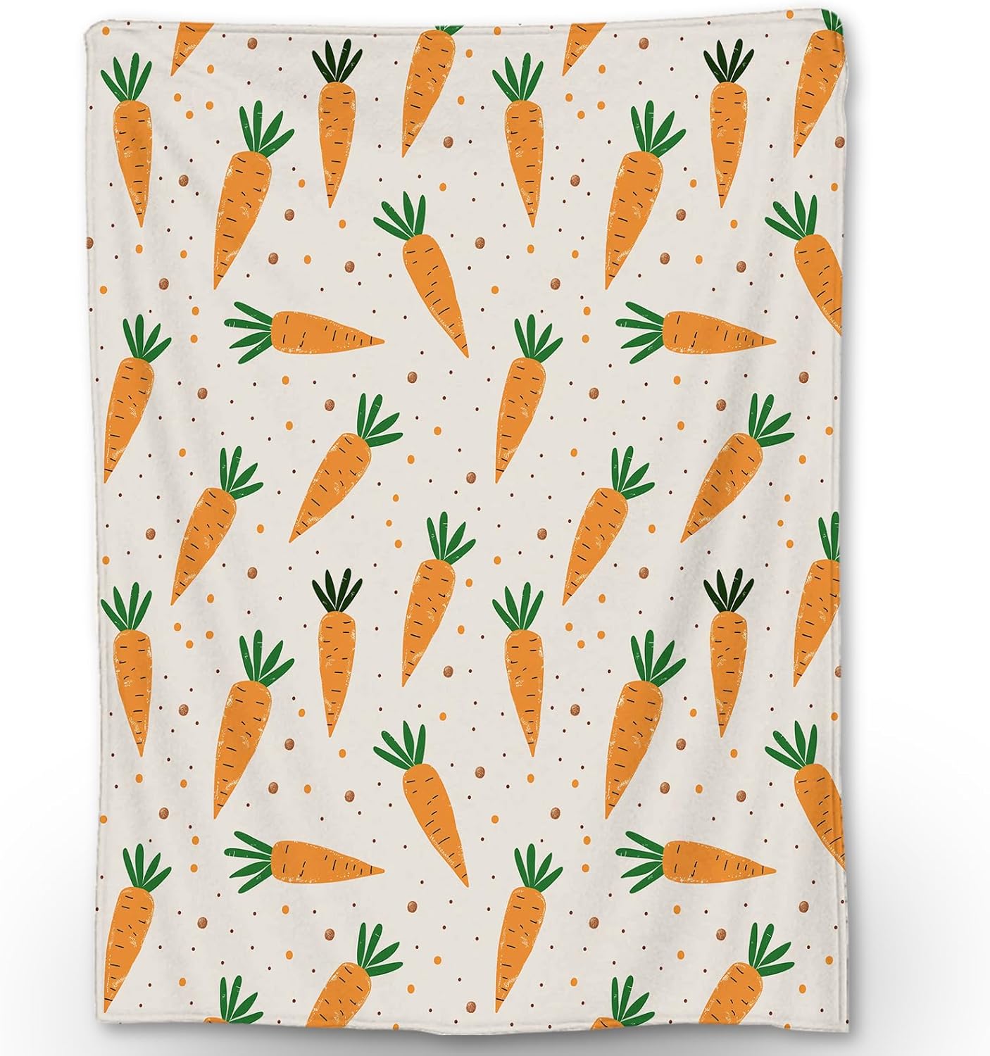 Cute Carrot Blanket, Soft Flannel Throw Blanket for Couch, Bed, Travel, Living Room & Home Decor, Cozy Lightweight Warm Fluffy Fuzzy Blankets for Adults Kids Women Girls 60×50 in