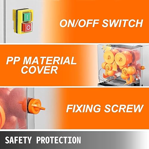 Miniatura 7 de Exprimidor comercial, máquina de jugo de naranja con caja de filtro extraíble, exprimidor de naranja comercial de 22 a 30 naranjas por minuto,