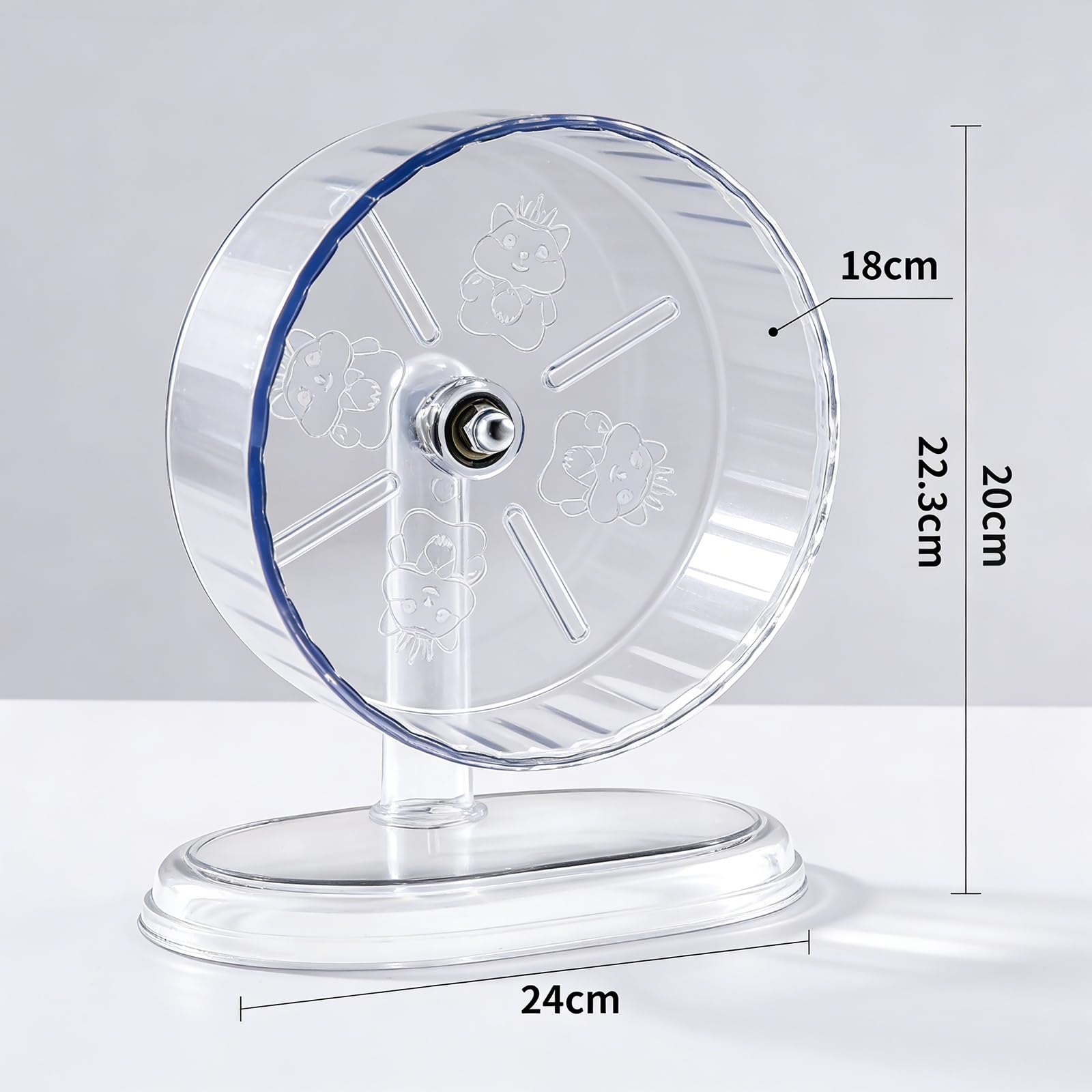 Hamster Exercise Wheel,Super-Silent Small Animals Exercise Wheels,Quiet Hamster Running Wheels with Adjustable Stand for Hamsters,Gerbils,Rats,Other Small Pets(Transparent, 7 inch) - image 6