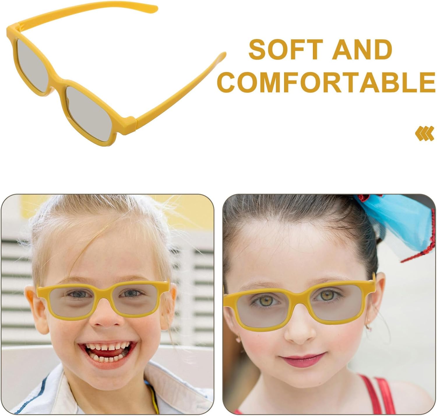 Artibetter 6pcs Plastic 3D Movie Glasses with Comfortable Fit and Versatile Use, Orange Color for Home and School Viewing
