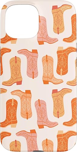 Miniatura 10 de iPhone 14 Pro Cowboy Boot Ilustración Preppy Western en estuche naranja