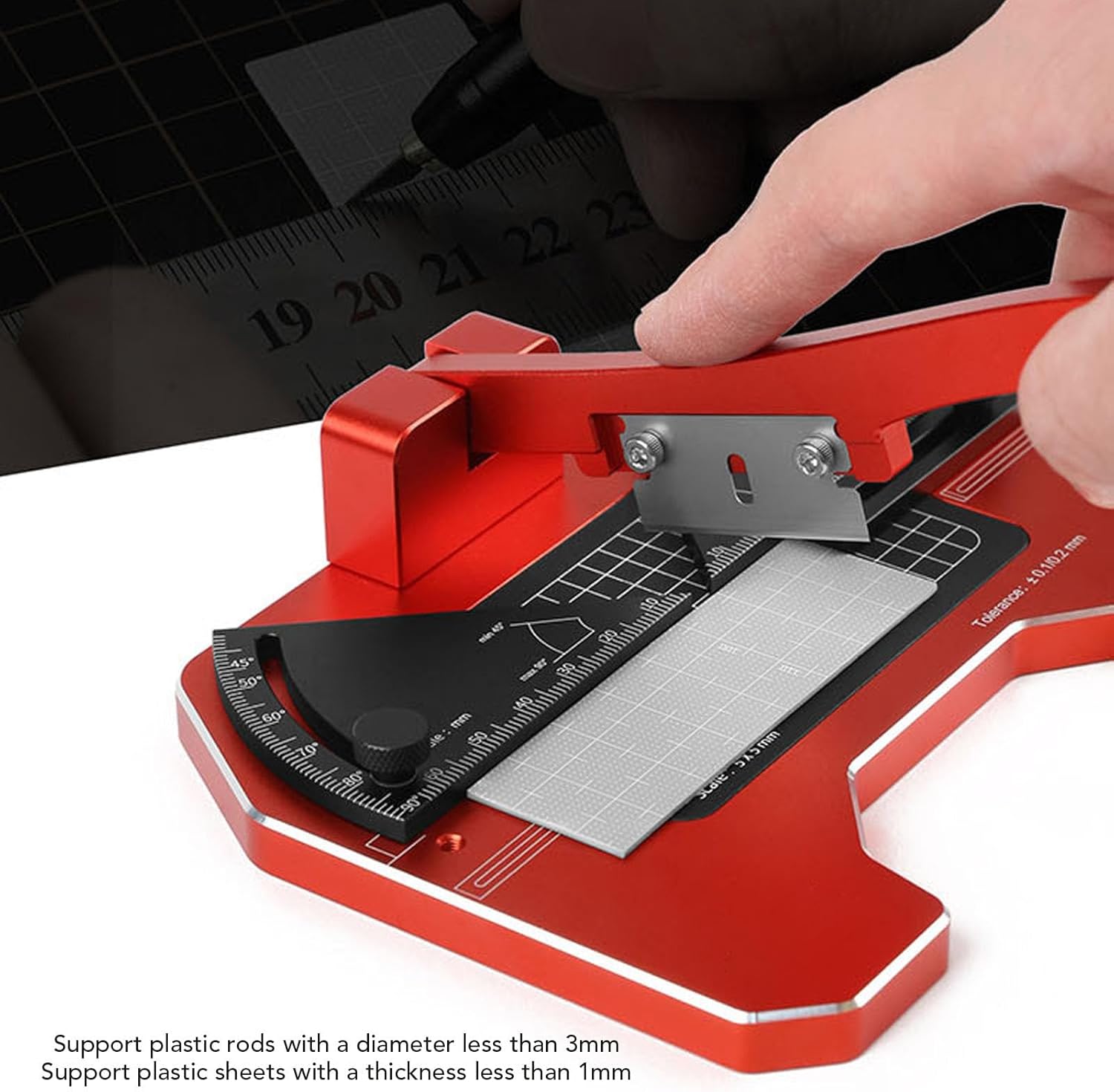 Diydeg Miter Cutter, 45-90 Adjustable Angle Cutting Station for Model Making, Professional Aluminum Alloy Moulding Cutter with 38mm Cutting Width, 2-58Mm Length