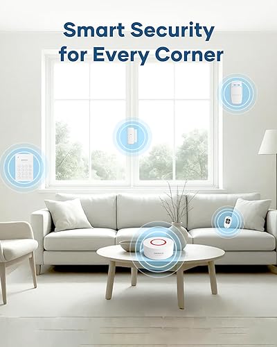 Miniatura 9 de Sistema de alarma inalámbrico para el hogar, kit de 15 piezas, sistema de alarma WiFi para seguridad del hogar con alerta de aplicación de teléfono