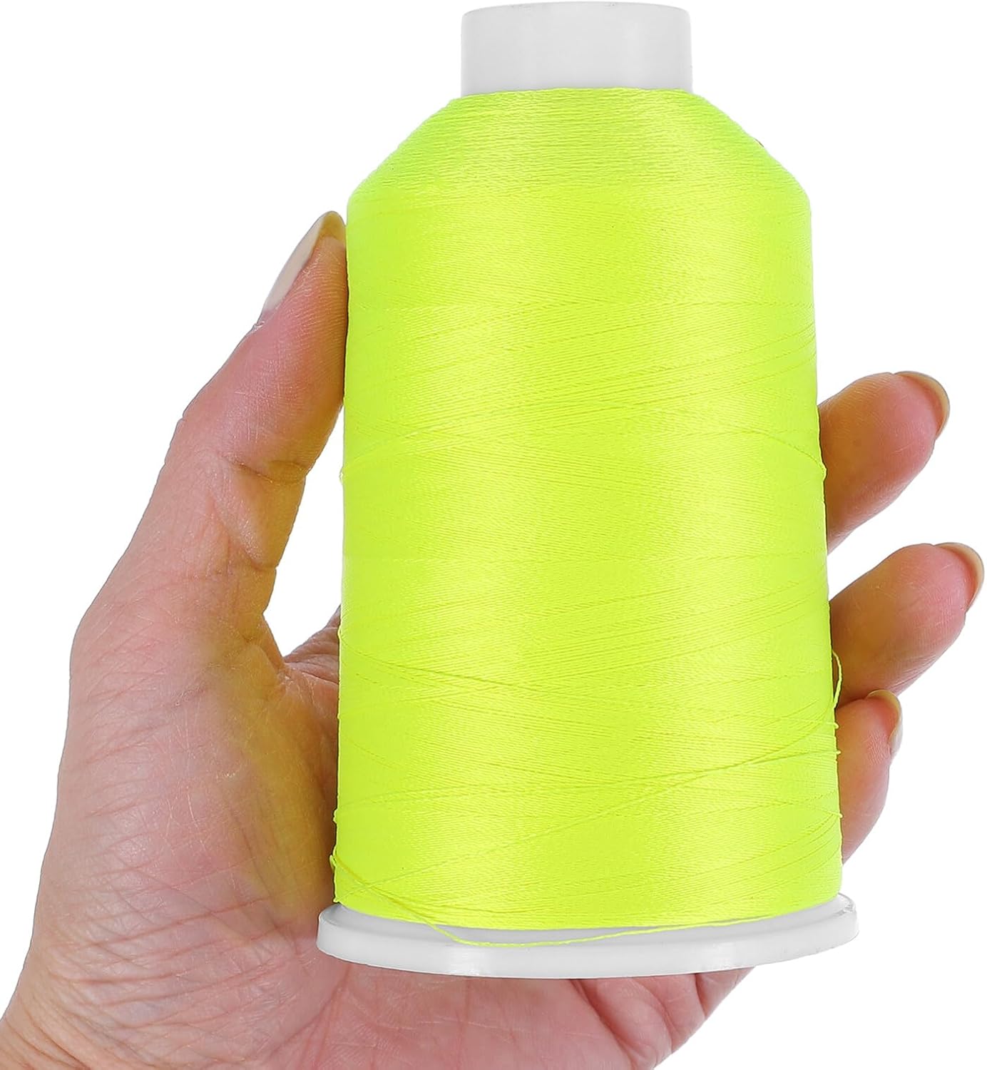 3000-yard Night Glow Embroidery Machine Thread Yellow Polyester Thin Sewing String for Hand and Machine Stitching Needlework Crafts
