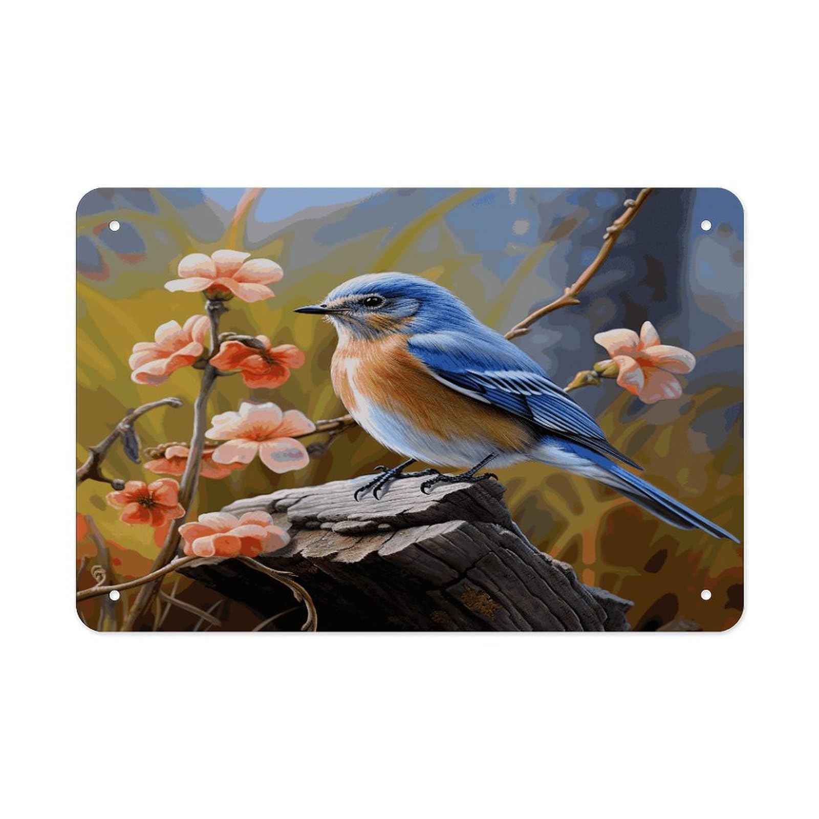Fodpand Style Eastern Bluebird Wall Art Metal Signs Tin Sign