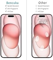 Vista 2 de (2 Pack) Screen Protector for iPhone 15 Tempered Glass 6.1-inch, Easy to Install, Bubble Free, 9H Hardness