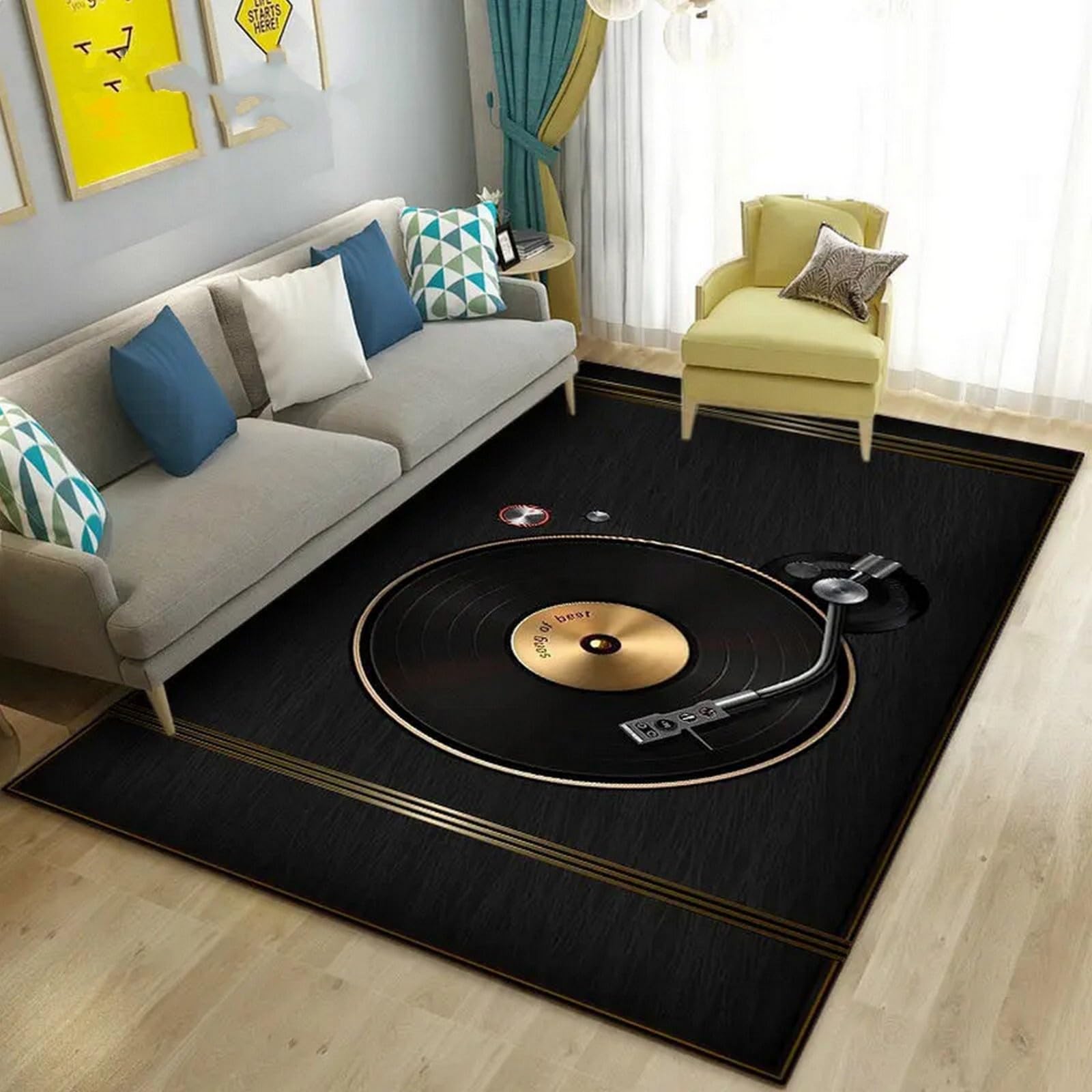 Tappeto 3D Disco In Vinile Retrò Di Musica Classicatappeti Camera Da Letto - Antiscivolo Lavabile Tappeto Pallacanestro - Tappeto Soggiorno Moderno Decorazioni Tappeto Camera 180 X 280 Cm / 7-2H8A8E5