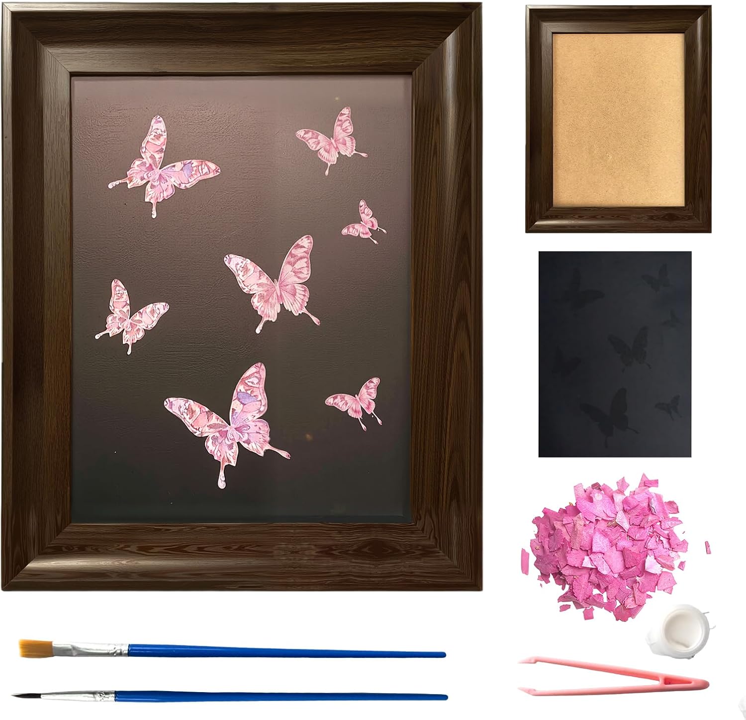 selgratwin DIY Shell Painting Kit- with Tools Craft Supplies Set(8.8x6.9 inches)-for Adults Teens Beginner Artists Handmade Home Decor Gifts .(Butterfly)