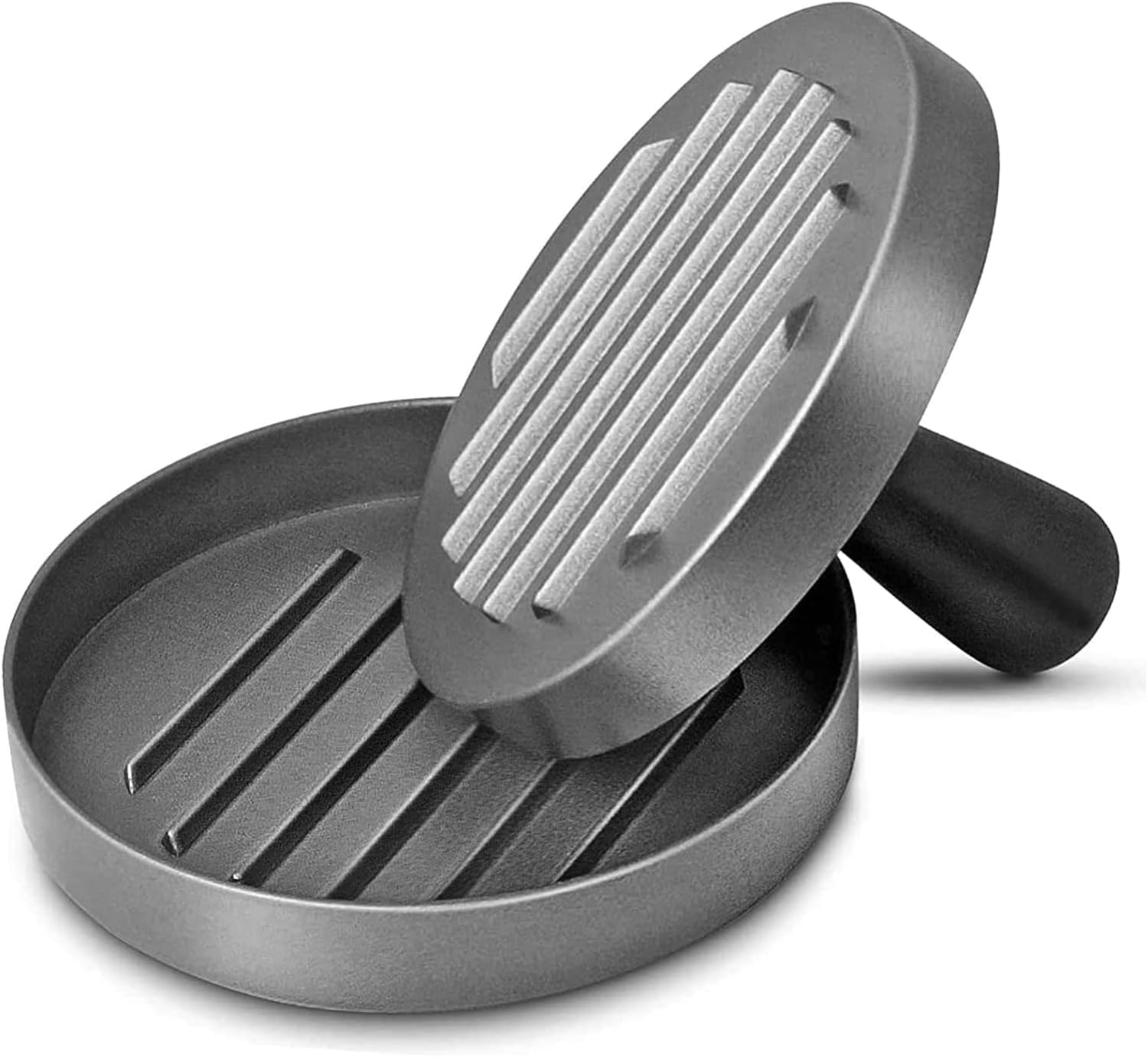 Kiuiom Pressa Per Hamburger Antiaderente In Alluminio Con Pennello In Silicone: Attrezzo Per Patty, Cucina E BBQ, Manici Ergonomici E Lavabile