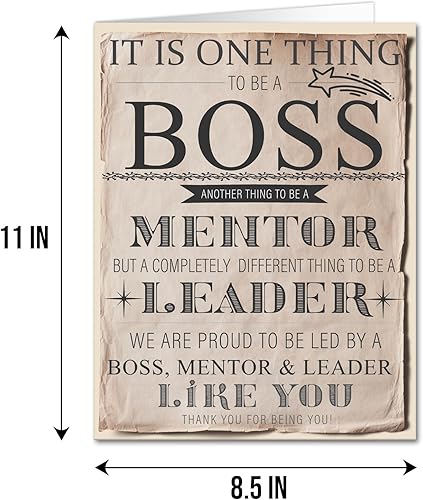 Miniatura 2 de Qiliji Tarjeta de cumpleaños retro para hombres y mujeres, divertido regalo del día del jefe, tarjeta del día del jefe grande, tarjetas de