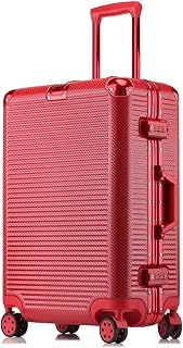 Bagagem de viagem de alta capacidade criativa mala de viagem sobre rodas carrinho de cabine moldura de alumínio bolsa de viagem (cor: vermelho, tamanho: 20 polegadas)