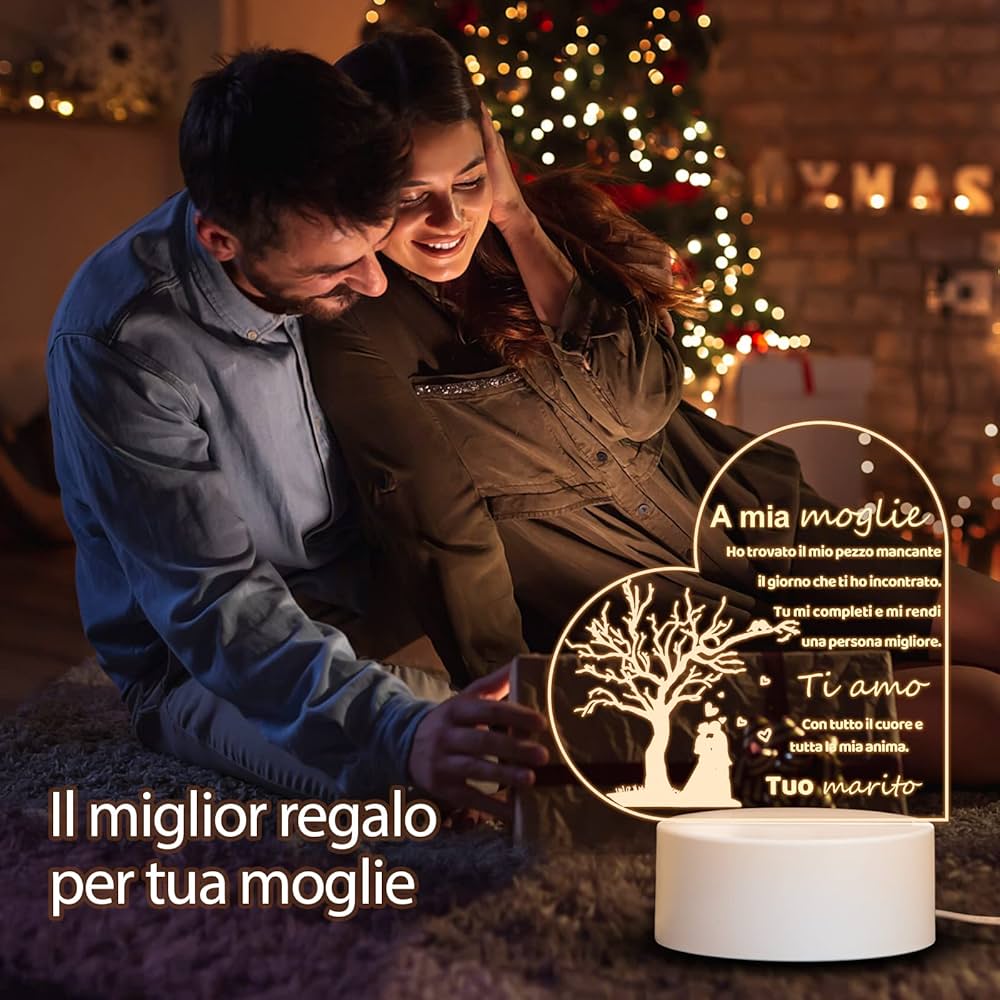 Candela In Legno Per Moglie - Regalo Compleanno, Anniversario, San Valentino - Con Messaggio Romantico - Foto 9