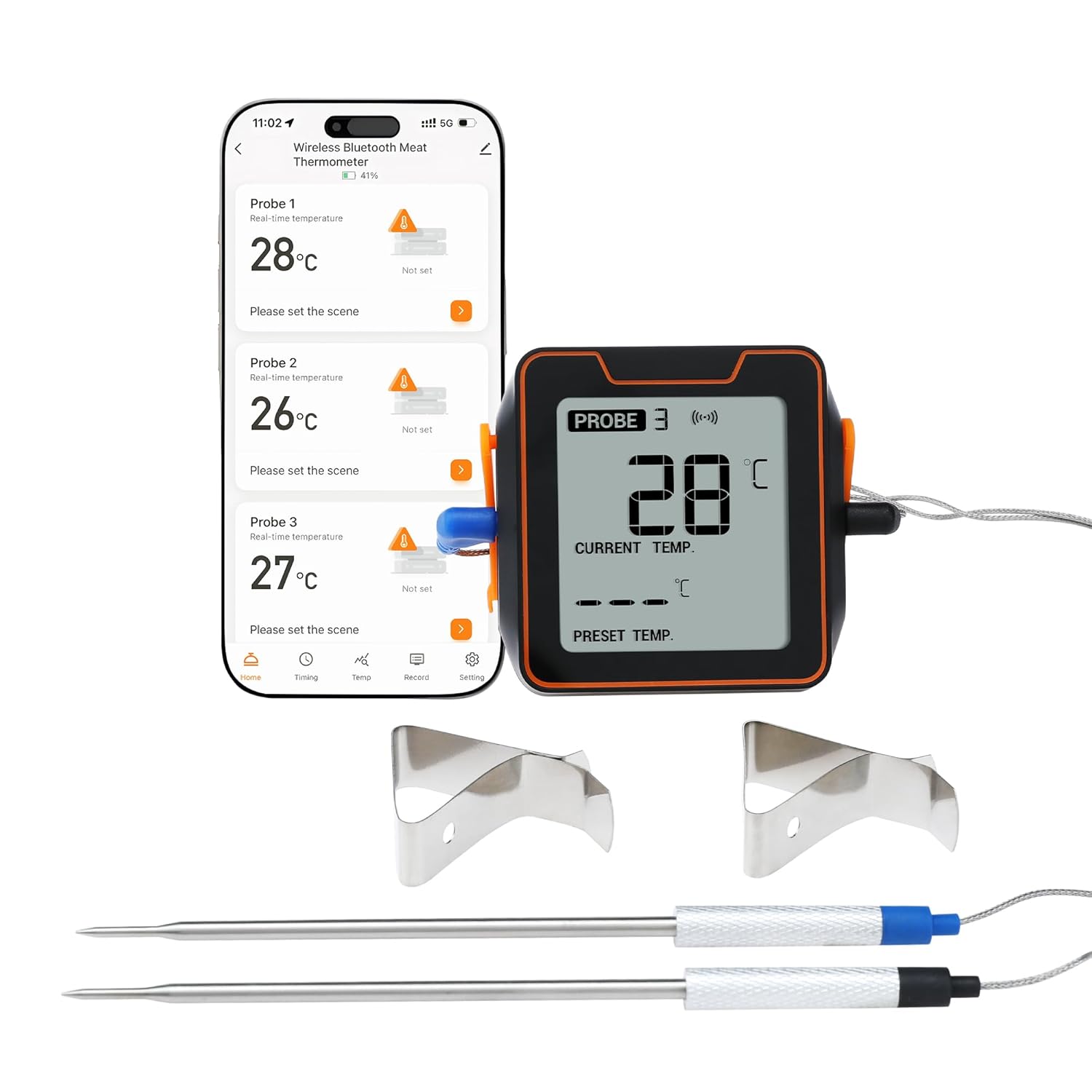 Meat Thermometer, Instant Read Food Thermometer, Cooking Thermometer for Home and Kitchen 3.0x0.9x3.0 inch 2-pin