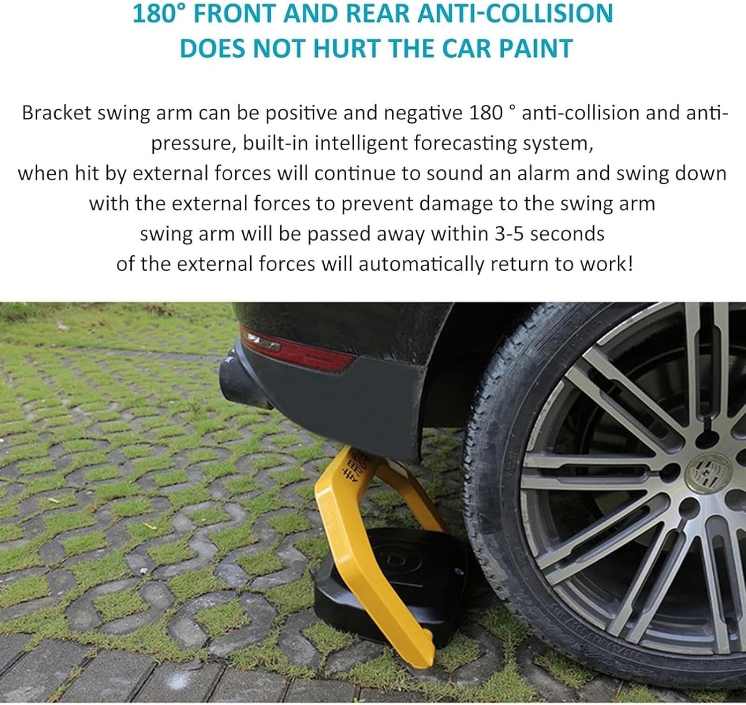 Automatic Parking Lock with Remote Control, Folding Automatic Parking Lock, IP67 Waterproof, 180° Adjustable, Smart Parking Lock, Parking Barrier for Home, Business, Office and Commercial