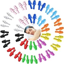 30 Pairs Ear Plugs for Sleeping, Reusable Silicone Ear Plugs Waterproof Swimming Earplugs Noise Reduction Earplug, Ultra Soft Flexible Earplugs for Sleeping, Studying, Concerts, Travel, Swimming