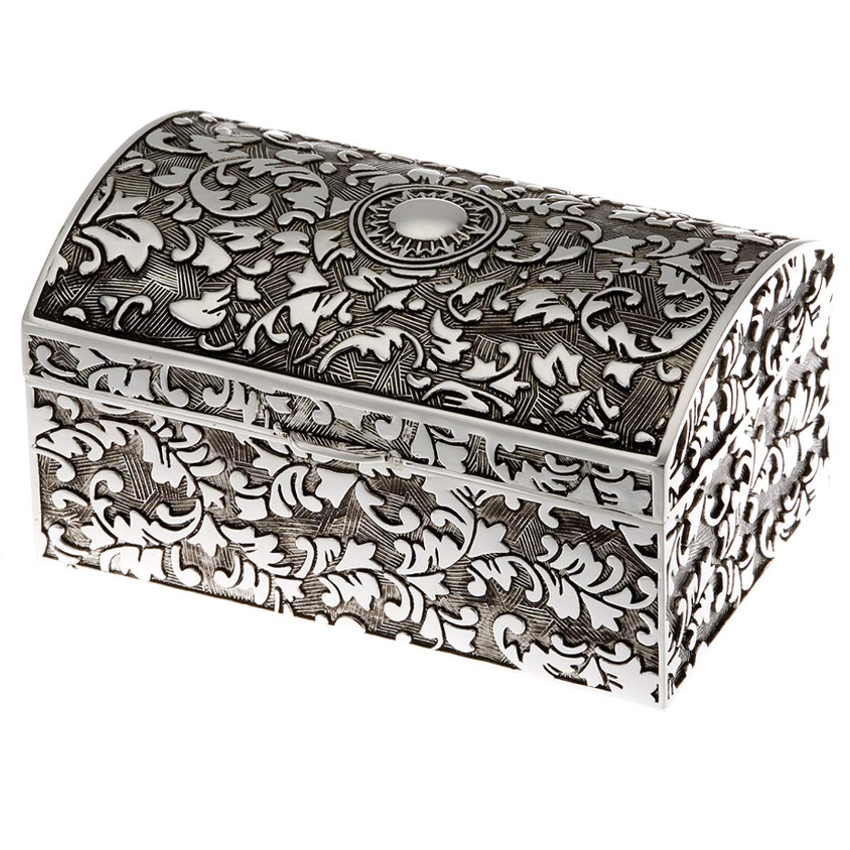 Schmuckdose Ornamentmotiv 6,5x10x5 cm Premium Silber Plated edel versilbert in Top Verarbeitung. Für geliebte Schmuckstücke wie Ringe, Kettchen, Ohrringe und Armbänder