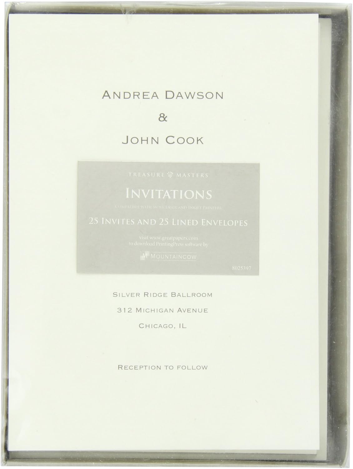 Great Papers! Ivory Card Invitations with Pearl Lined Envelopes, 5.5"x7.75", 25 Count (1923642)